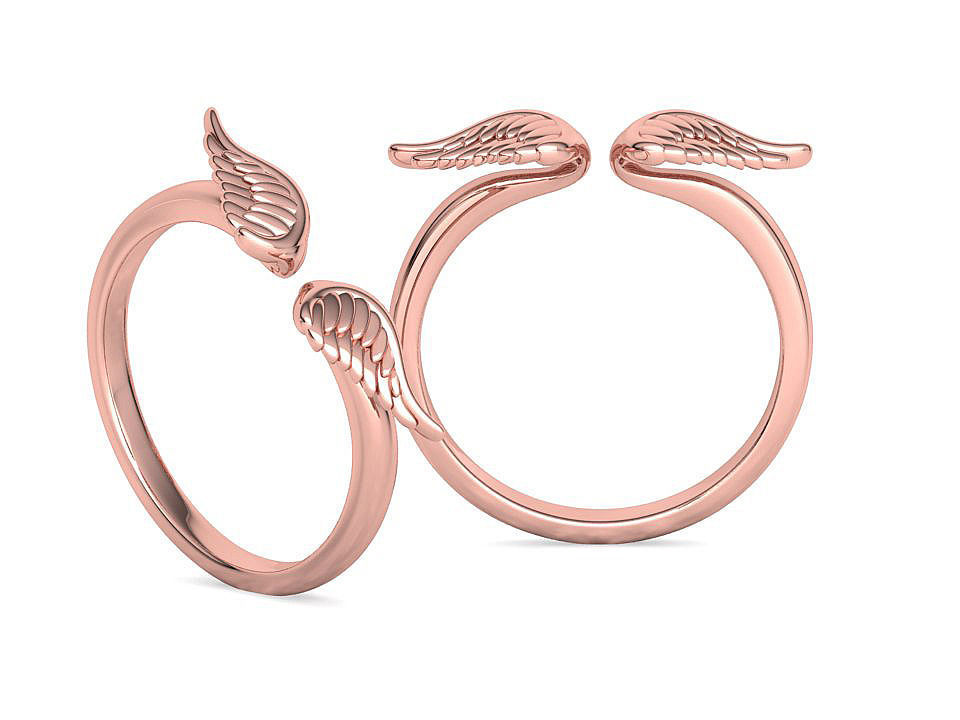 Angel Wings Fashion Ring Womens Ring 3dmodel 3D print model_4