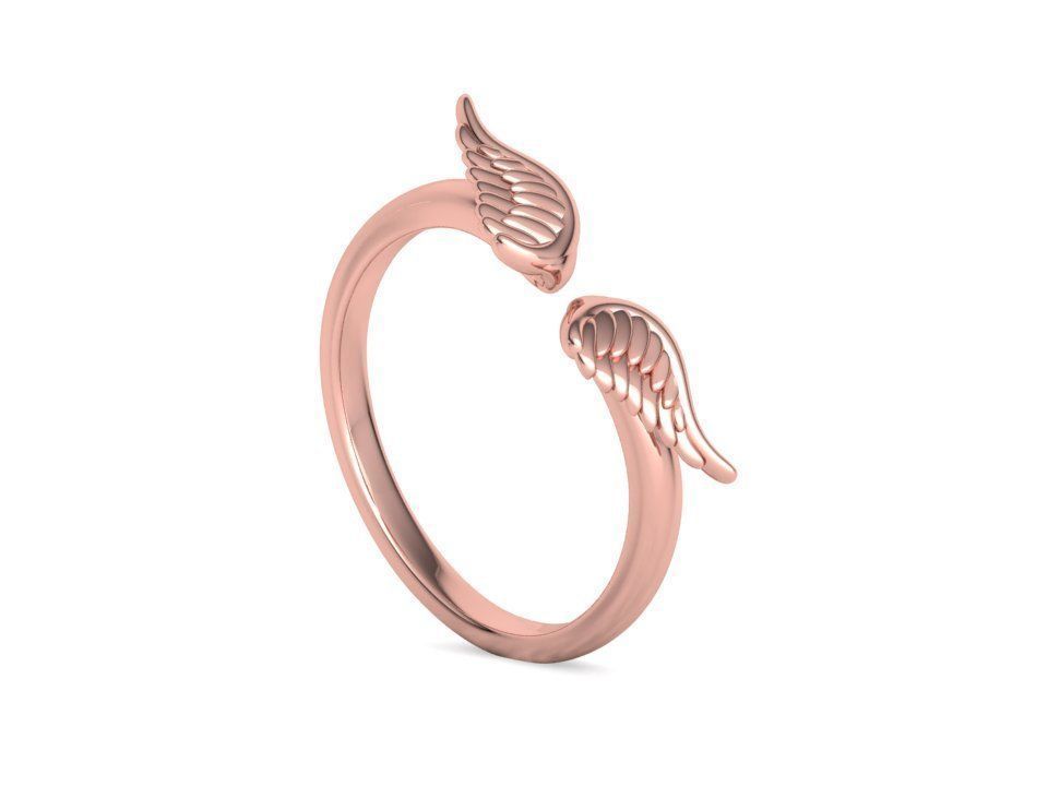 Angel Wings Fashion Ring Womens Ring 3dmodel 3D print model_21