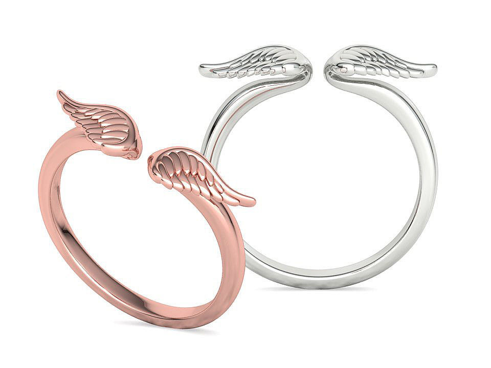 Angel Wings Fashion Ring Womens Ring 3dmodel 3D print model_1