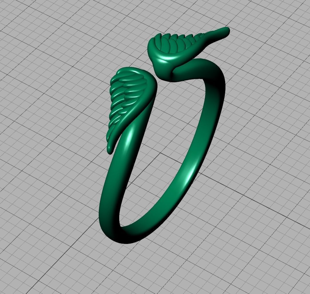 Angel Wings Fashion Ring Womens Ring 3dmodel 3D print model_19