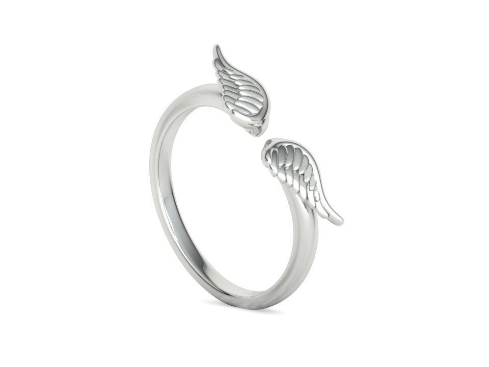 Angel Wings Fashion Ring Womens Ring 3dmodel 3D print model_23