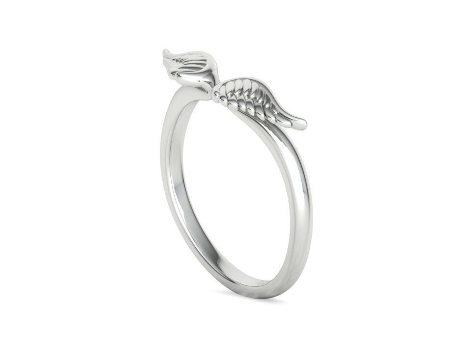 Angel Wings Fashion Ring Womens Ring 3dmodel 3D print model_38