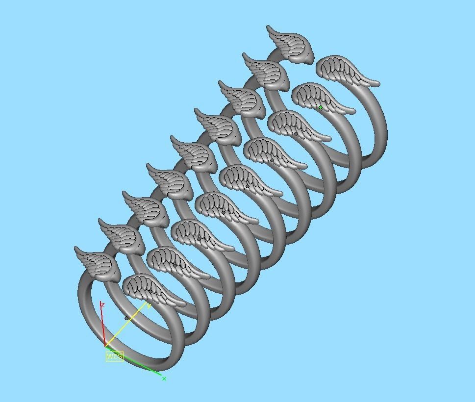 Angel Wings Fashion Ring Womens Ring 3dmodel 3D print model_11