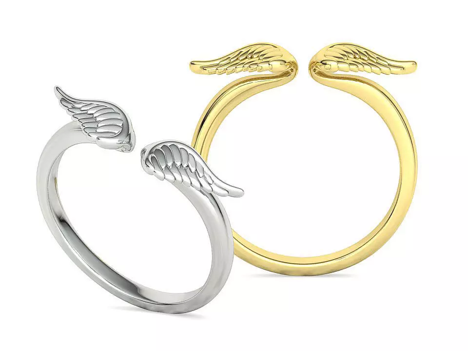 Angel Wings Fashion Ring Womens Ring 3dmodel 3D print model_0