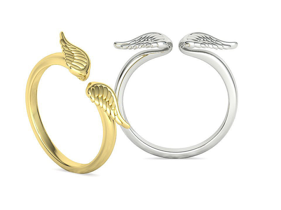 Angel Wings Fashion Ring Womens Ring 3dmodel 3D print model_3