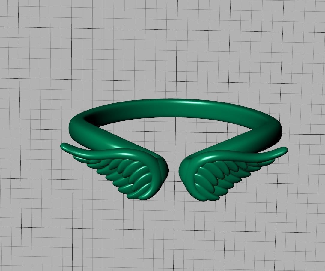Angel Wings Fashion Ring Womens Ring 3dmodel 3D print model_8