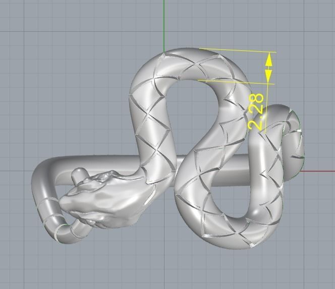Snake ring 3D print model_1