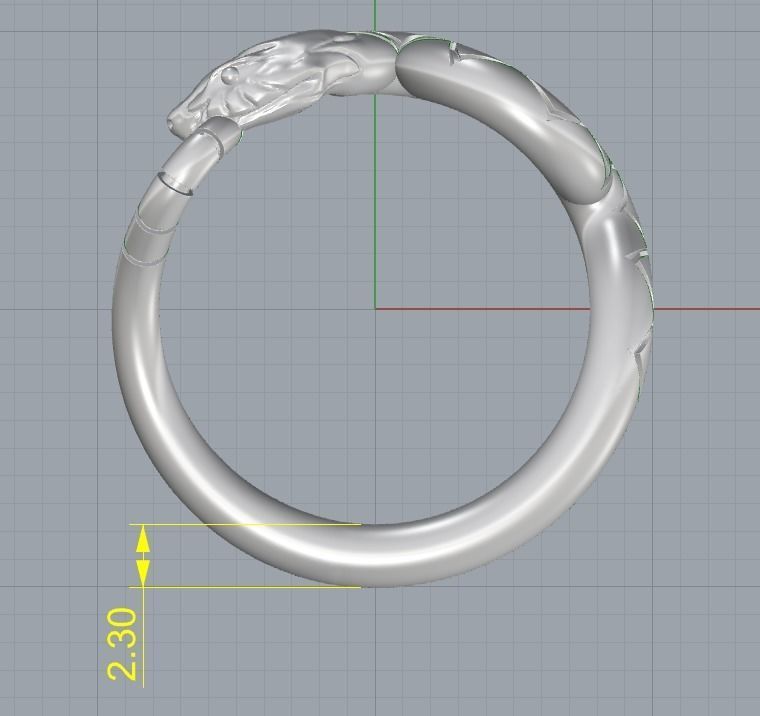 Snake ring 3D print model_2