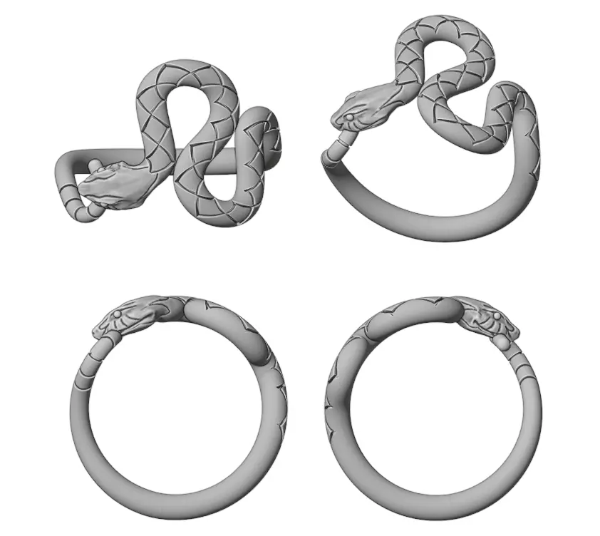Snake ring 3D print model_0