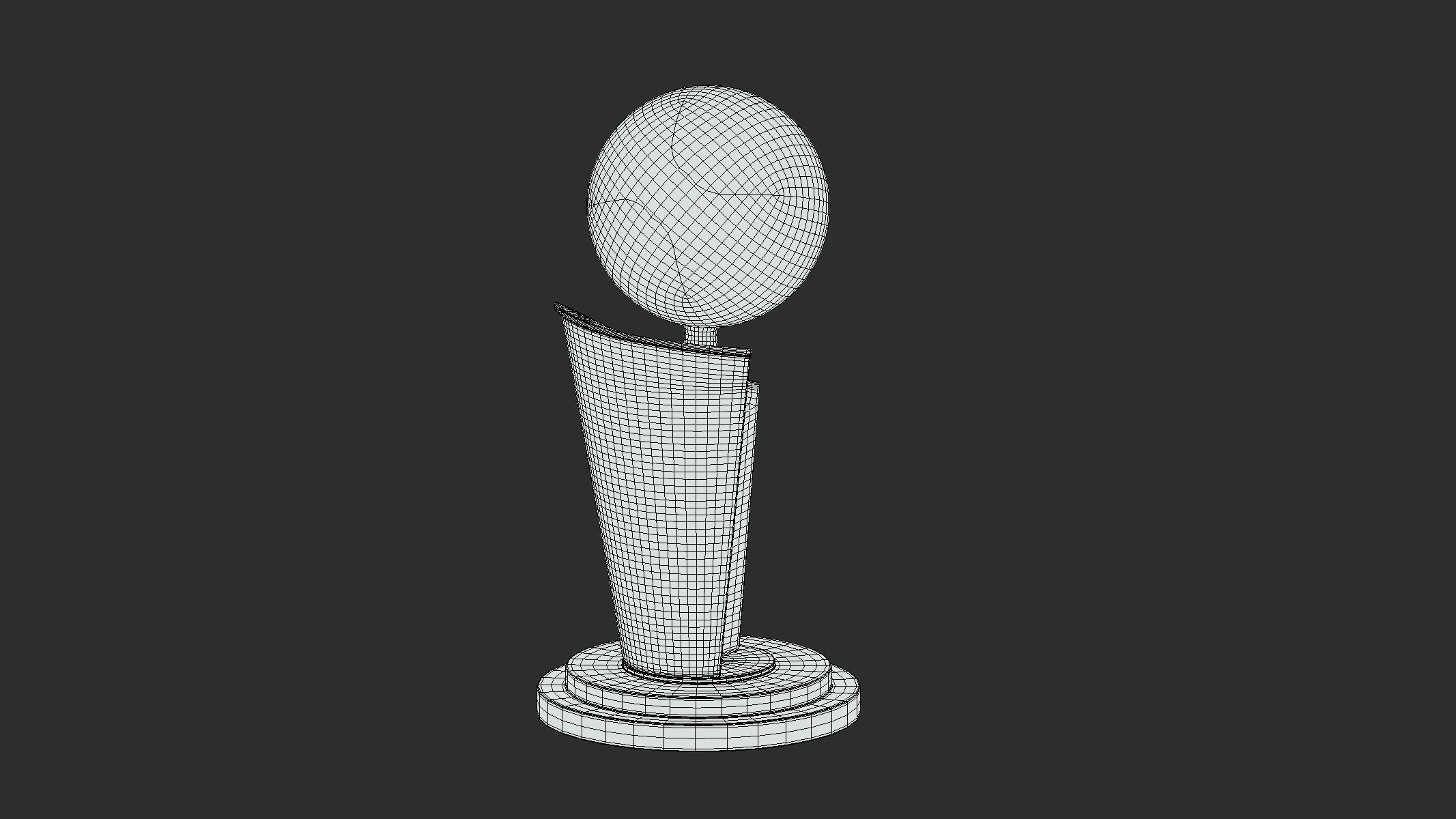 NBA Championship Trophy Low Poly PBR Realistic Low-poly 3D model_1
