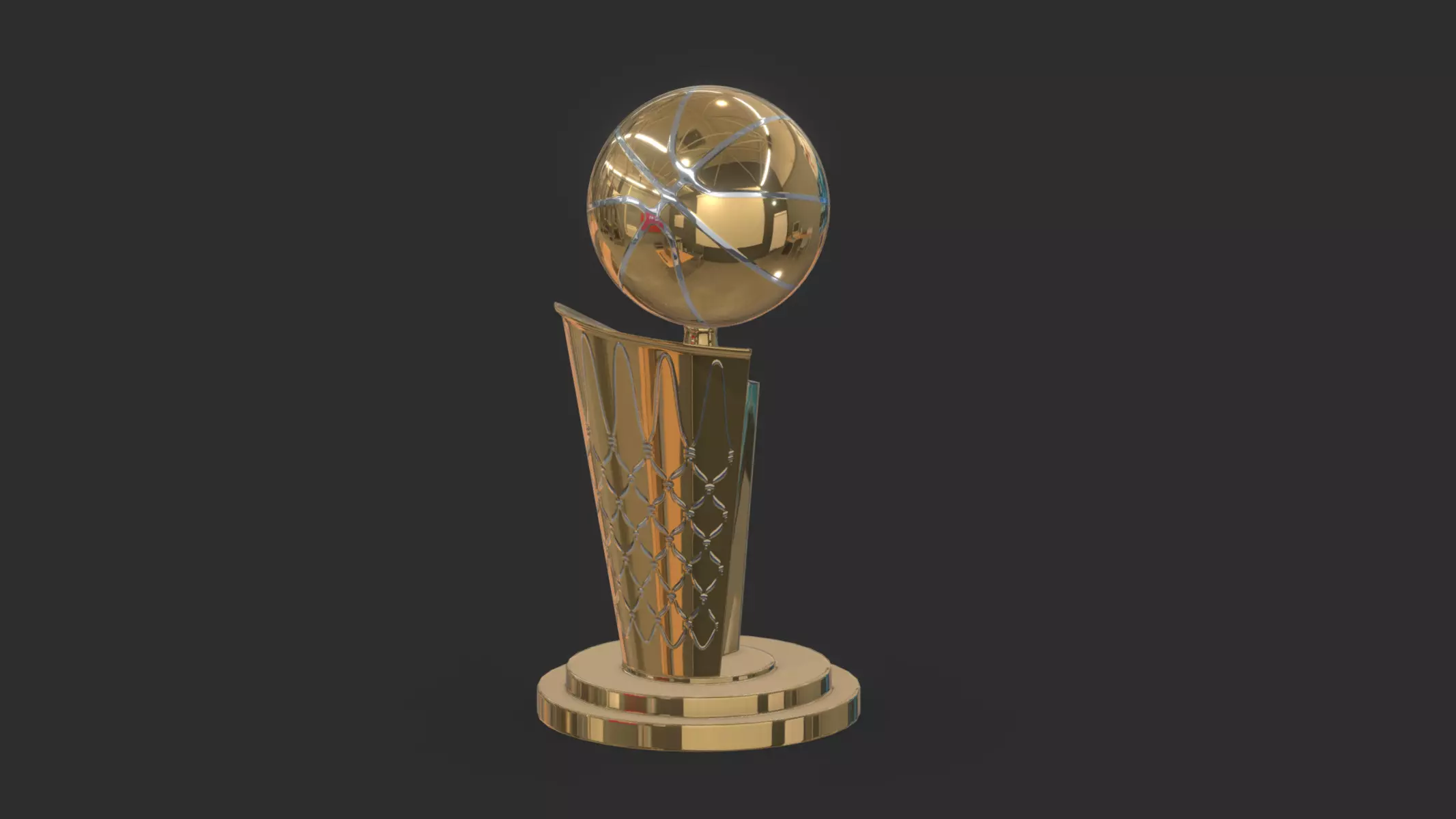 NBA Championship Trophy Low Poly PBR Realistic Low-poly 3D model_0