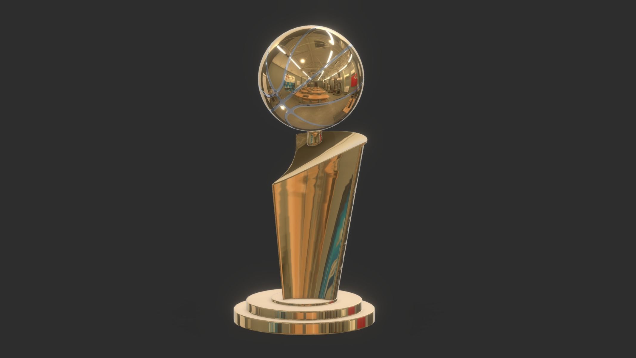 NBA Championship Trophy Low Poly PBR Realistic Low-poly 3D model_5