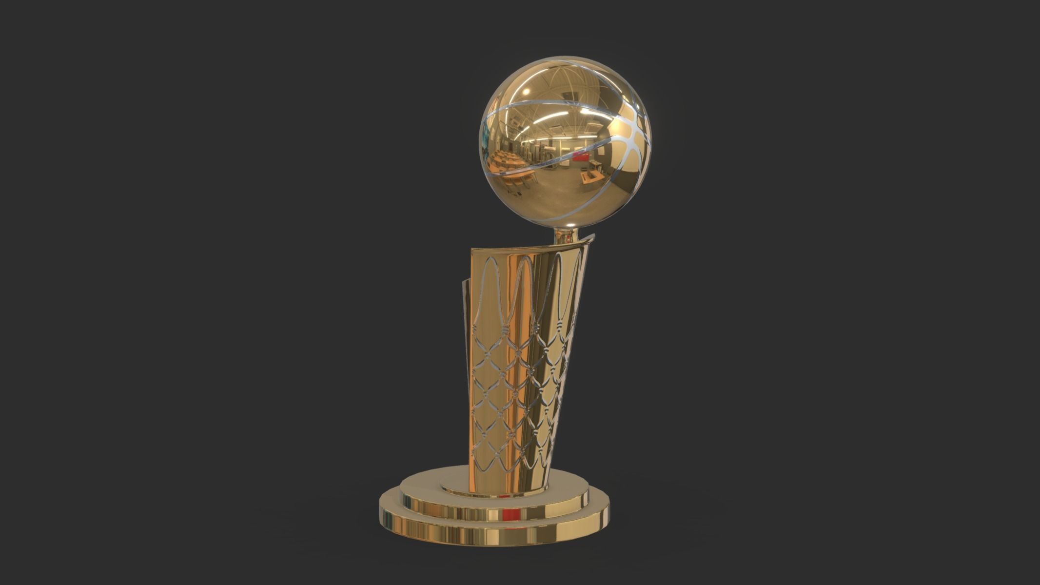 NBA Championship Trophy Low Poly PBR Realistic Low-poly 3D model_3