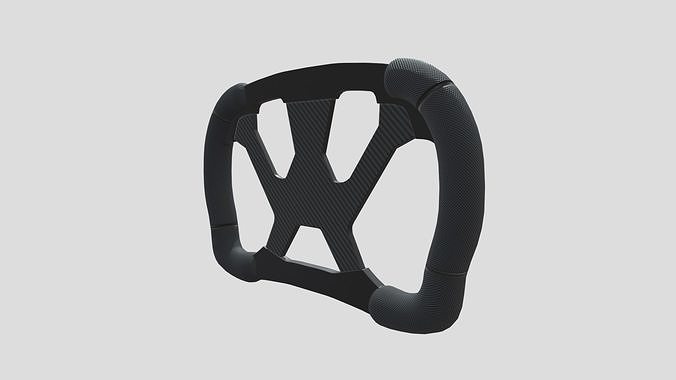Steering Wheel F1 Low Poly PBR Realistic Low-poly 3D model 7