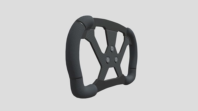 Steering Wheel F1 Low Poly PBR Realistic Low-poly 3D model 5