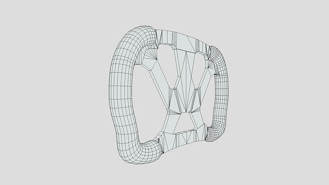 Steering Wheel F1 Low Poly PBR Realistic Low-poly 3D model 6