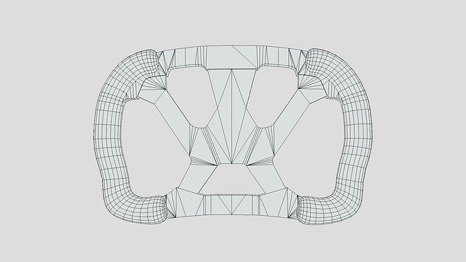 Steering Wheel F1 Low Poly PBR Realistic Low-poly 3D model 2