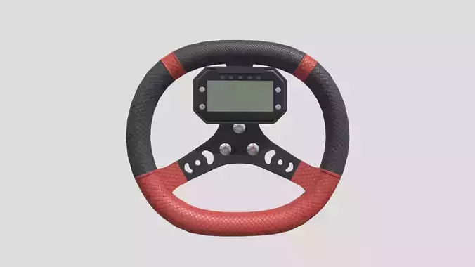Steering Wheel KZ Karts Low Poly PBR Realistic  Low-poly 3D model