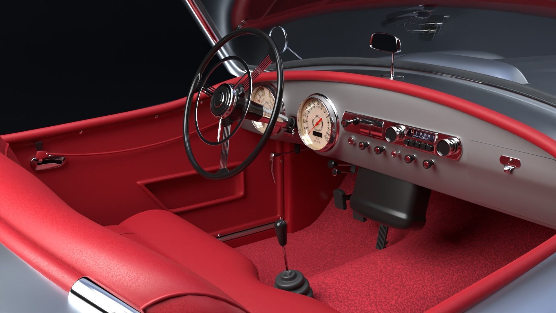 Nash Healey 1952-1953 vintage car 3D  3D model_3