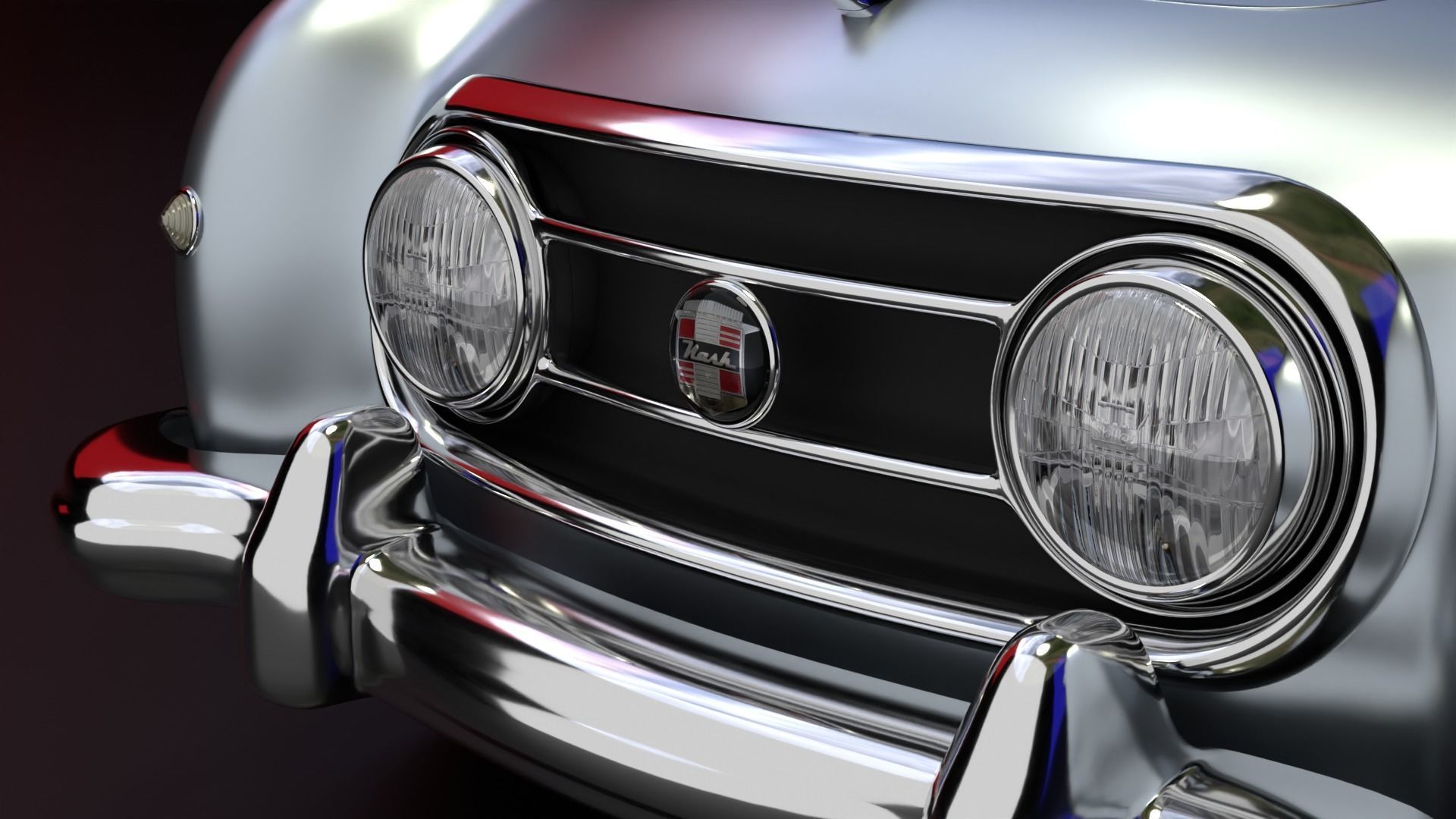 Nash Healey 1952-1953 vintage car 3D  3D model_5