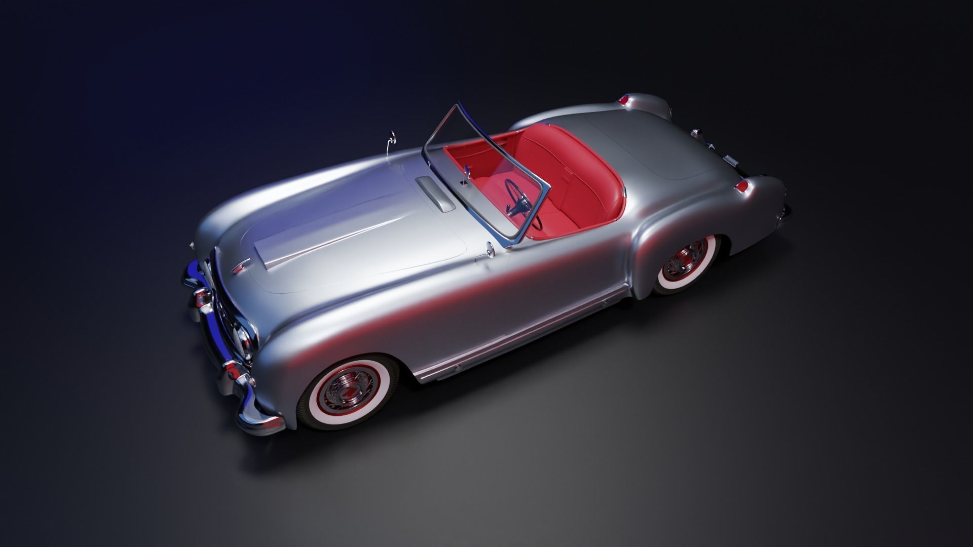 Nash Healey 1952-1953 vintage car 3D  3D model_7