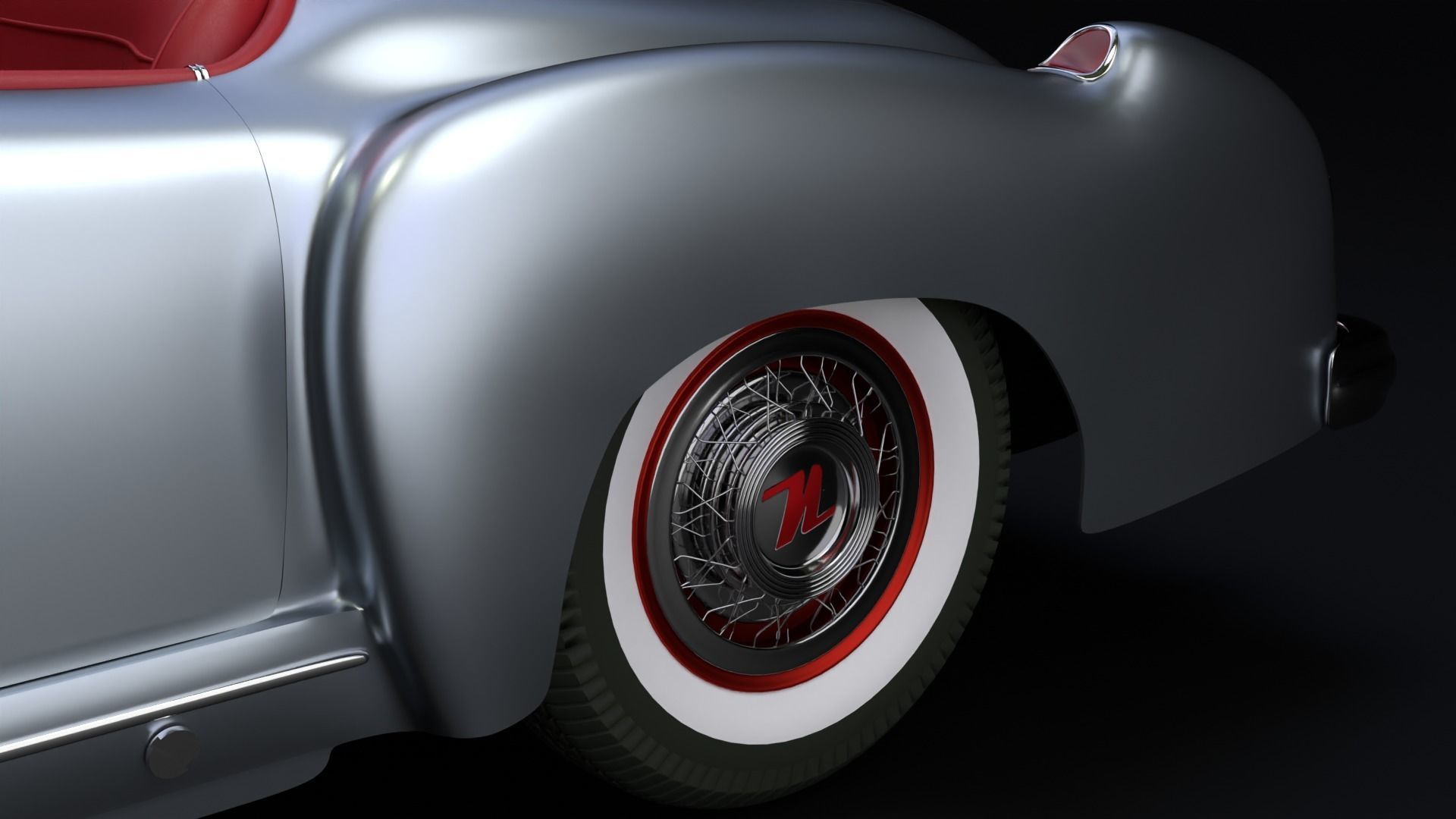 Nash Healey 1952-1953 vintage car 3D  3D model_6