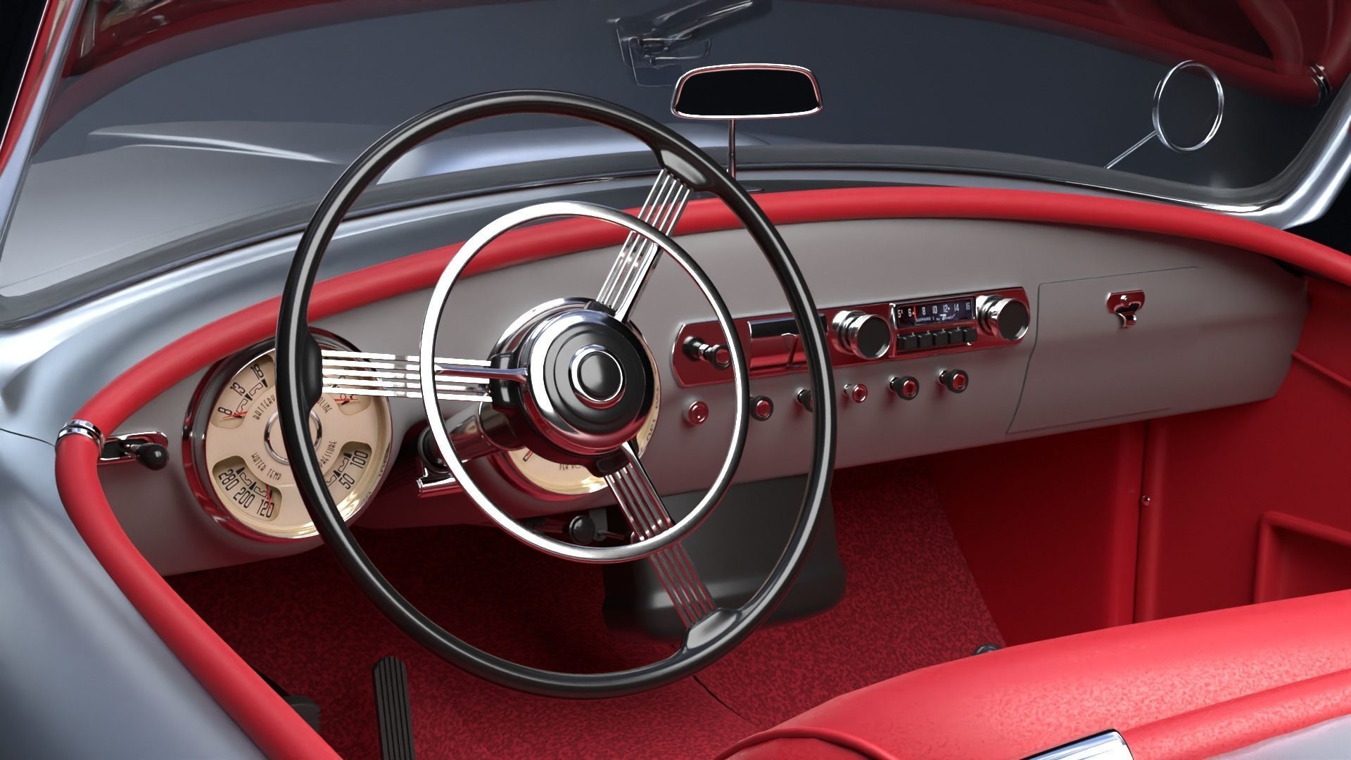 Nash Healey 1952-1953 vintage car 3D  3D model_2