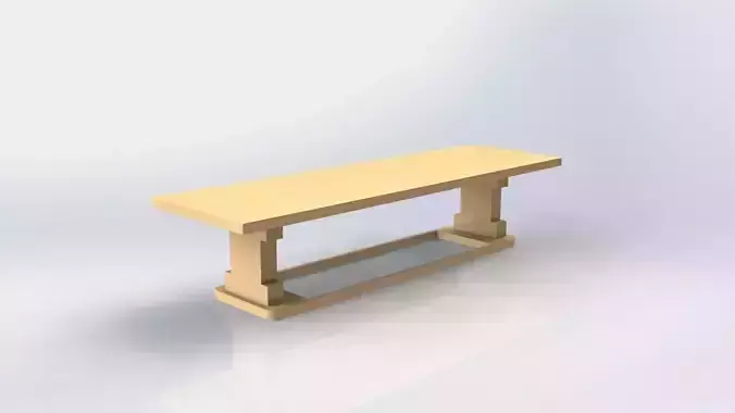 Wood table 3D model