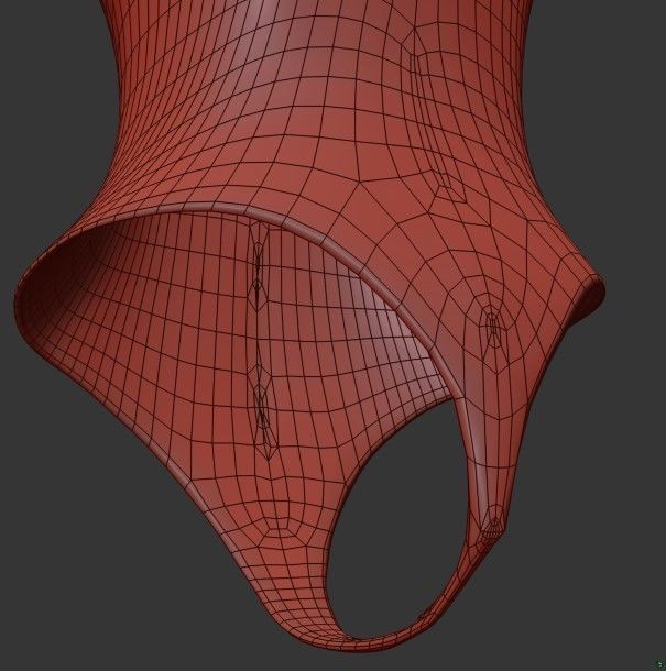 Swimsuit Low-poly 3D model_7