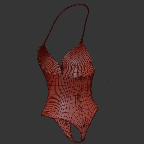 Swimsuit Low-poly 3D model_3
