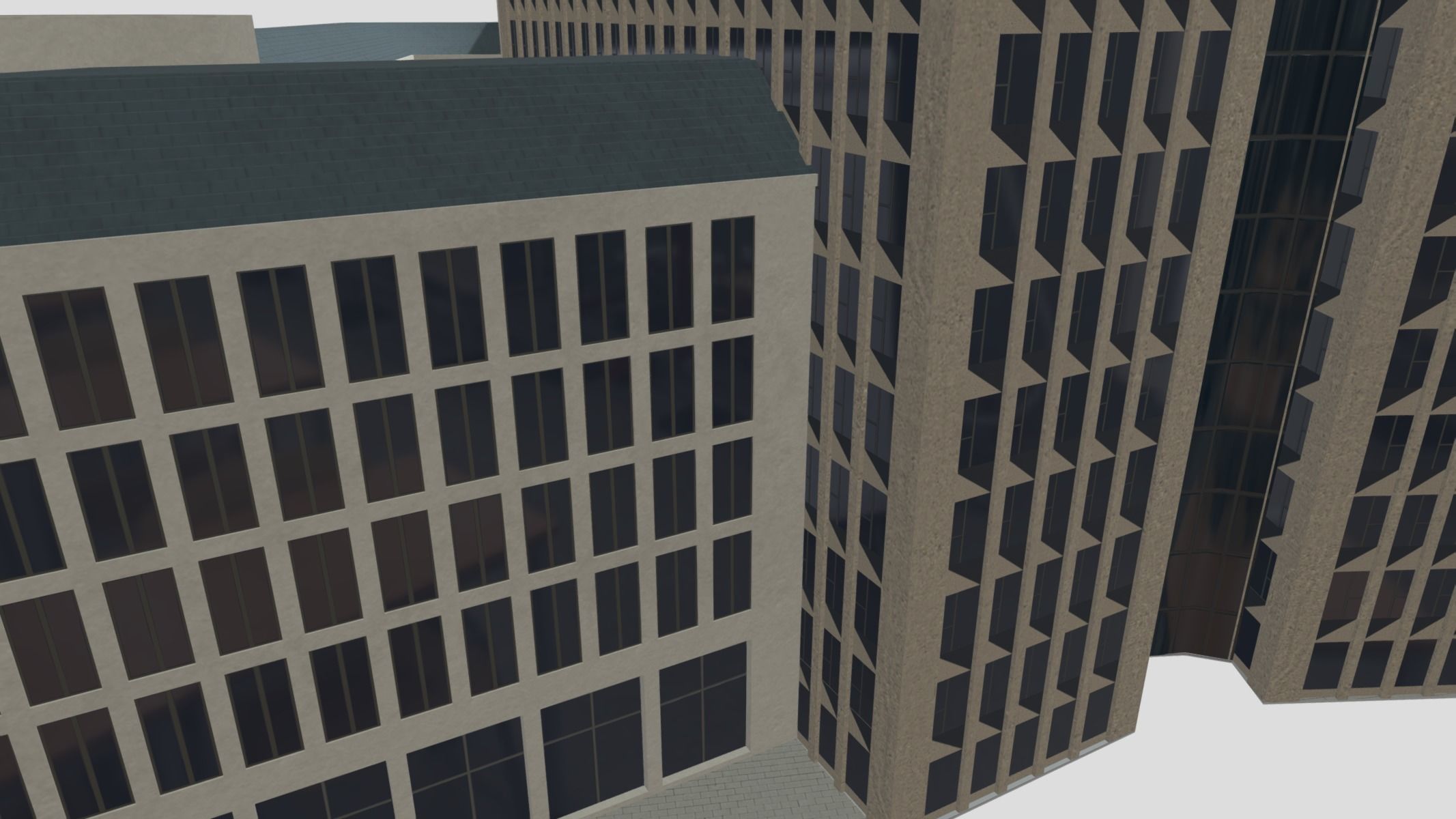 Tower 185 Skyscraper Low Poly PBR Realistic 8K Textures Low-poly 3D model_3