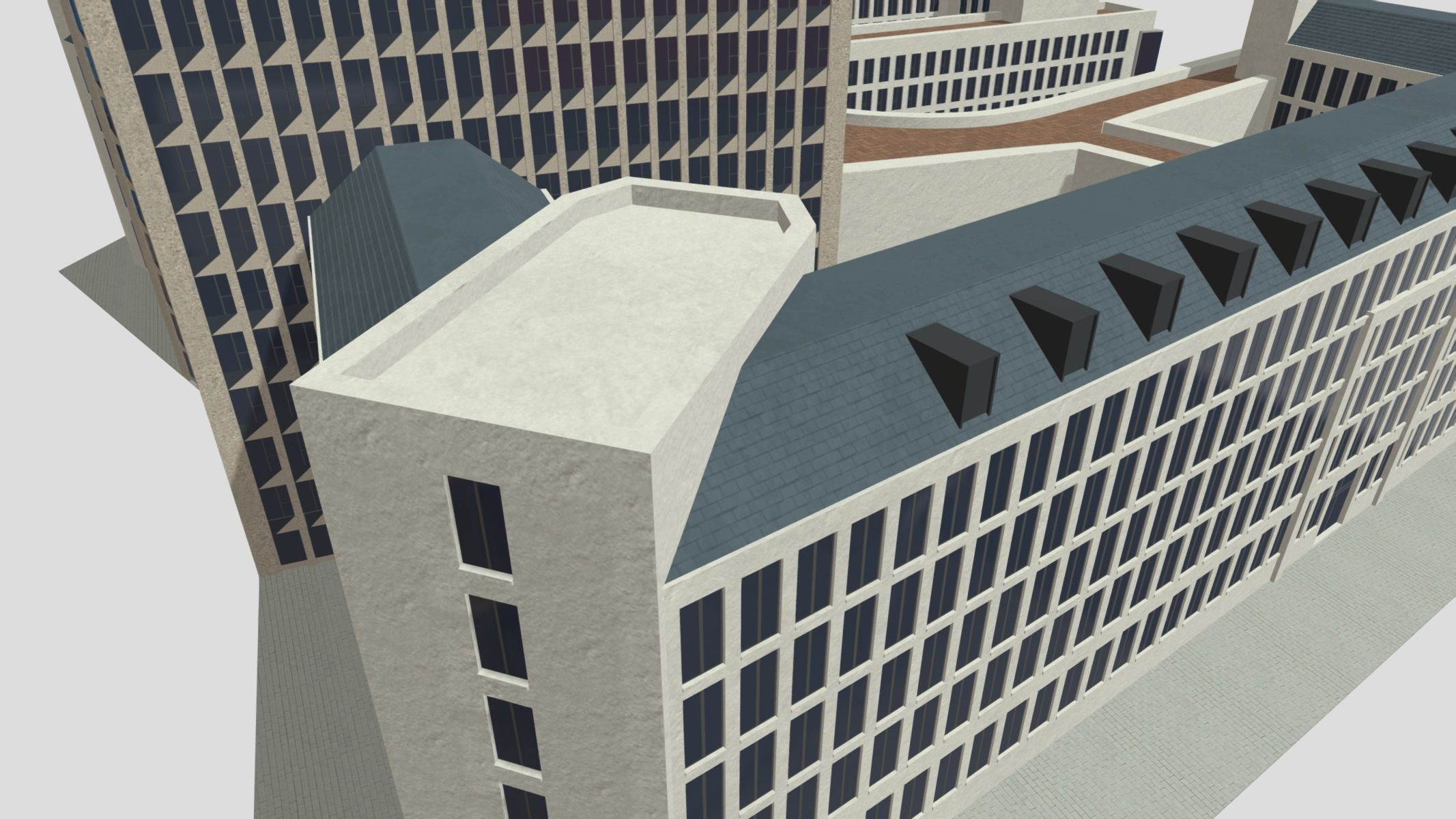 Tower 185 Skyscraper Low Poly PBR Realistic 8K Textures Low-poly 3D model_4