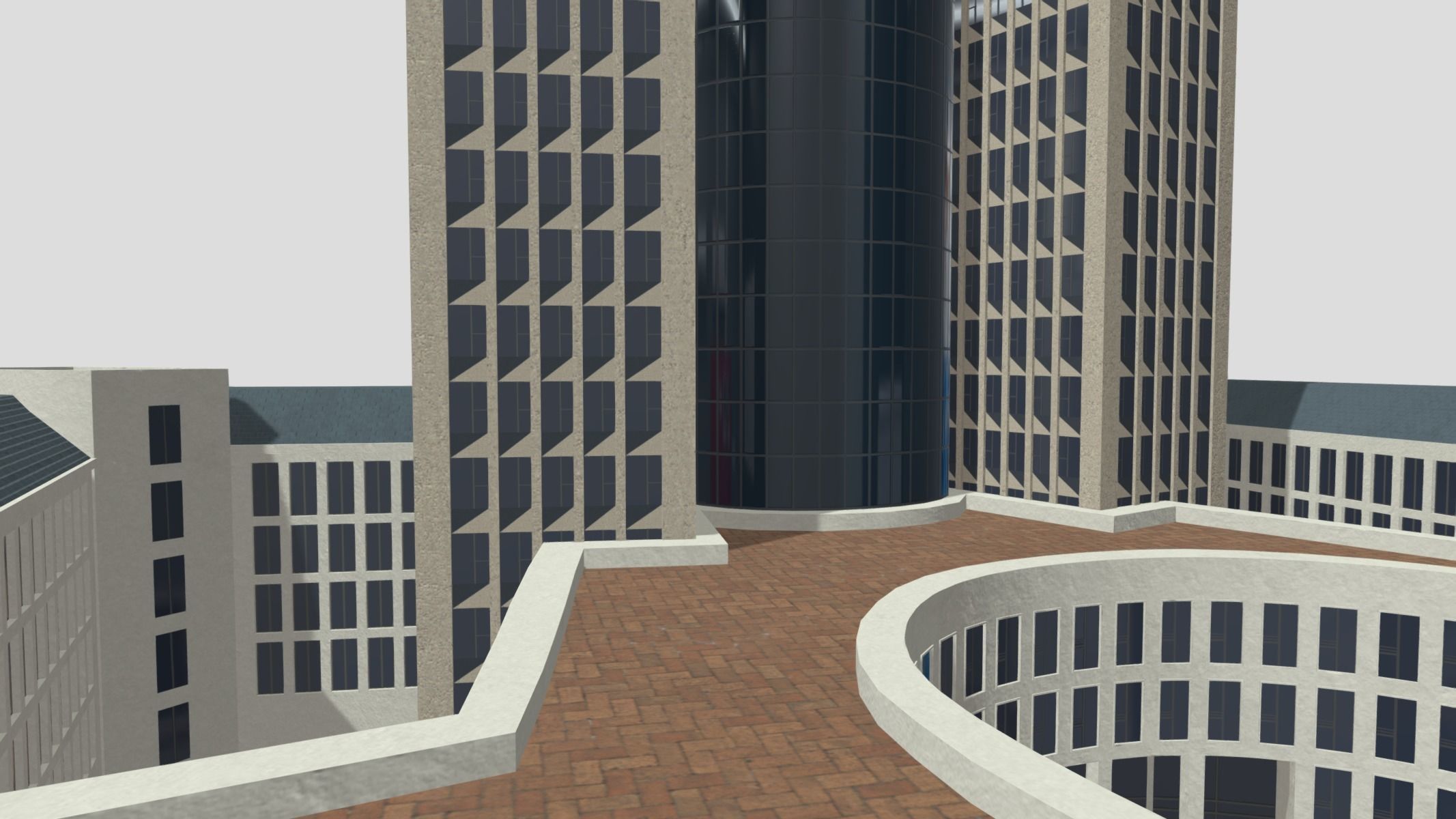 Tower 185 Skyscraper Low Poly PBR Realistic 8K Textures Low-poly 3D model_6