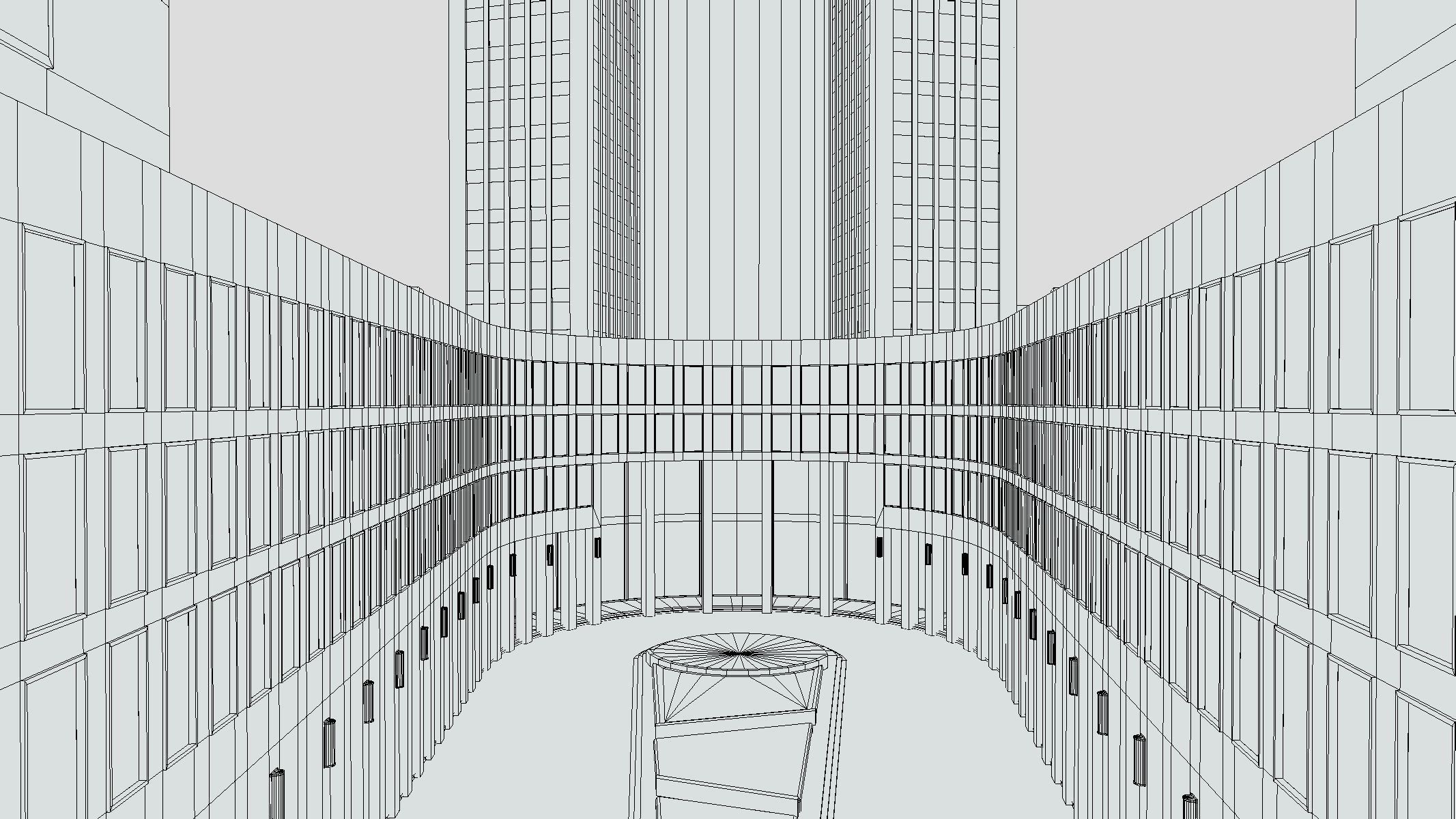 Tower 185 Skyscraper Low Poly PBR Realistic 8K Textures Low-poly 3D model_11