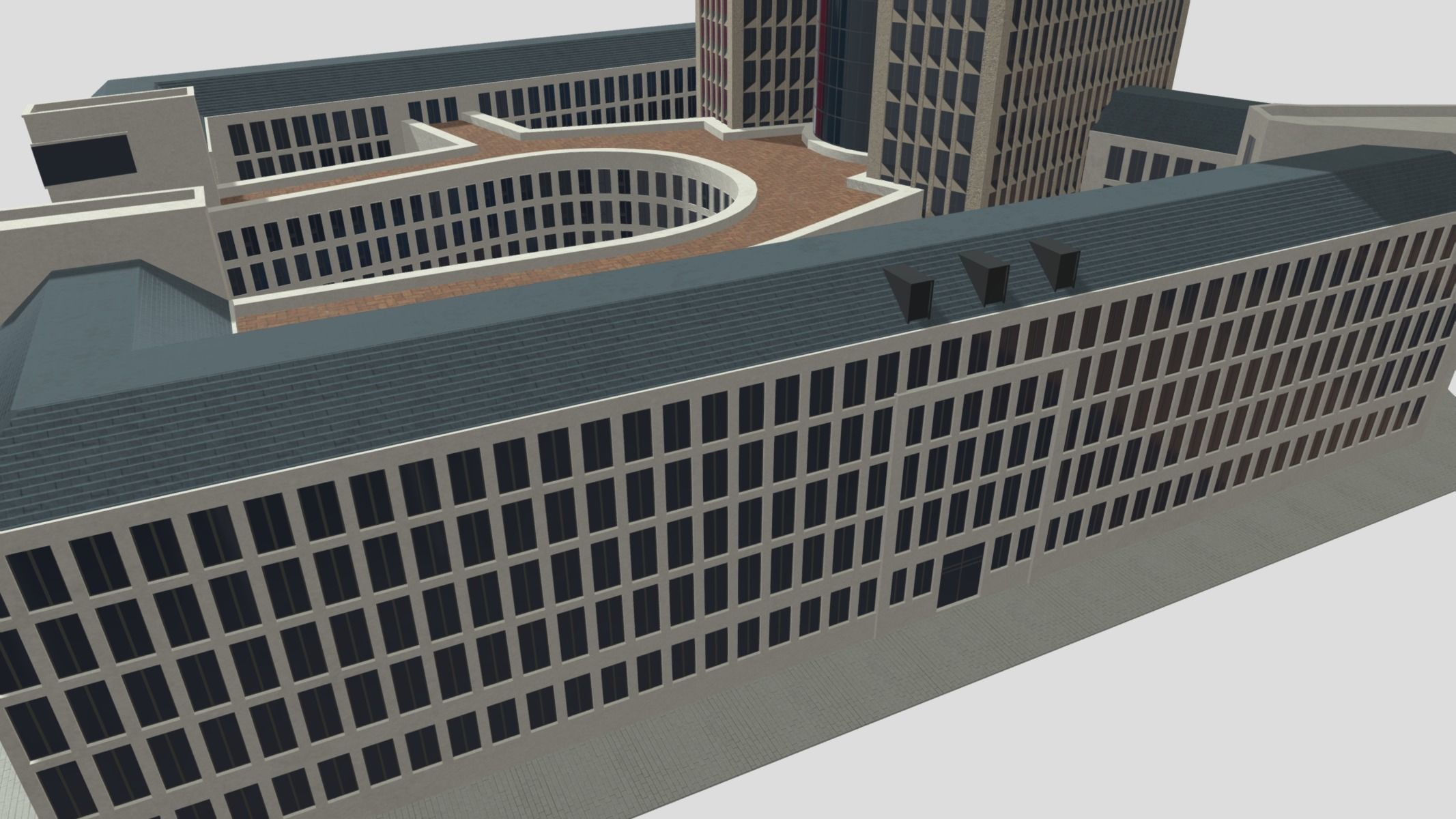 Tower 185 Skyscraper Low Poly PBR Realistic 8K Textures Low-poly 3D model_2