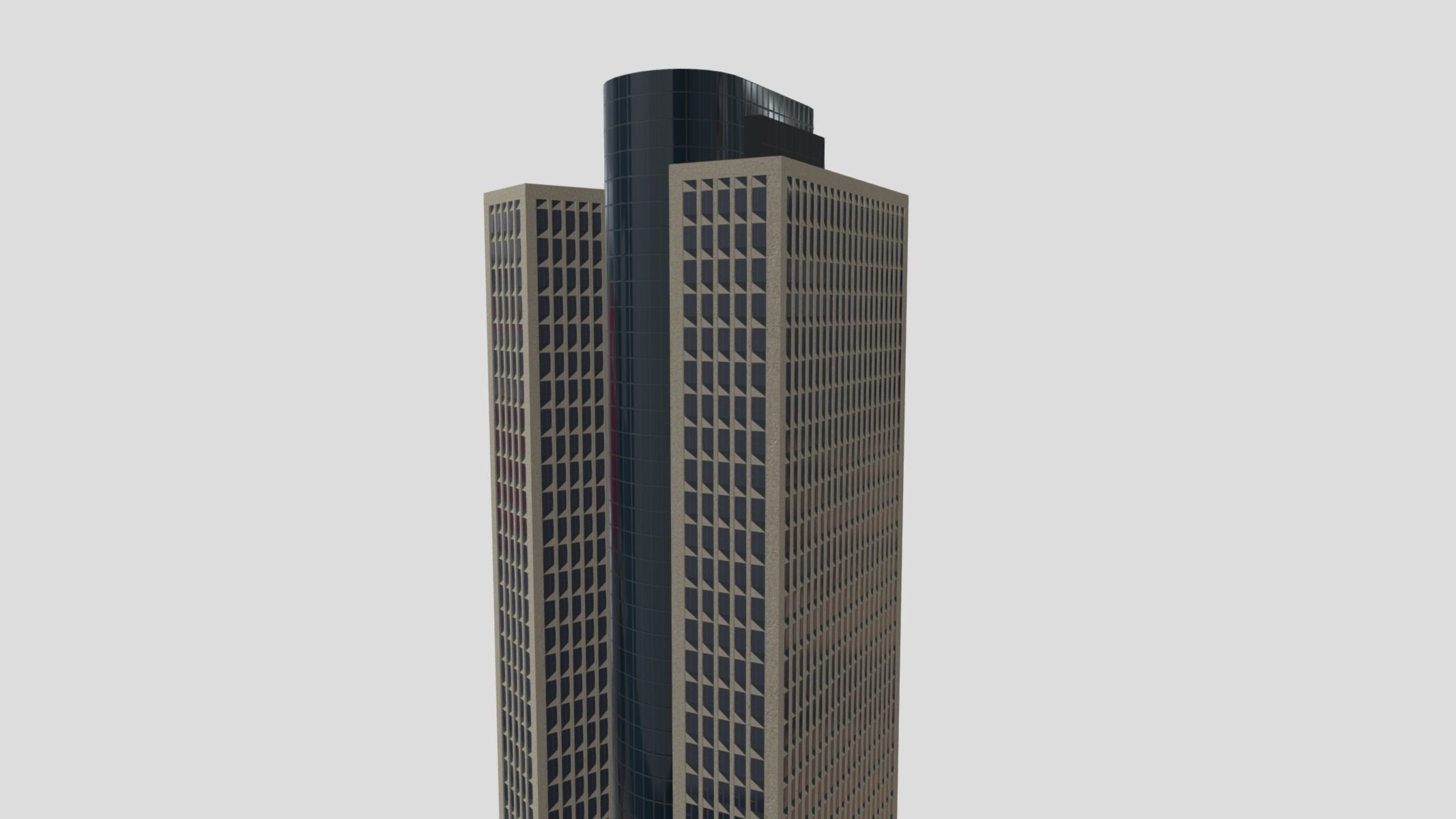 Tower 185 Skyscraper Low Poly PBR Realistic 8K Textures Low-poly 3D model_7