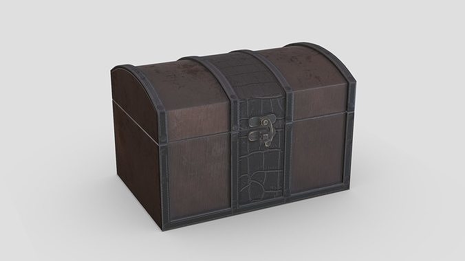 Treasure Chest Box 01 Low Poly PBR Realistic Low-poly 3D model