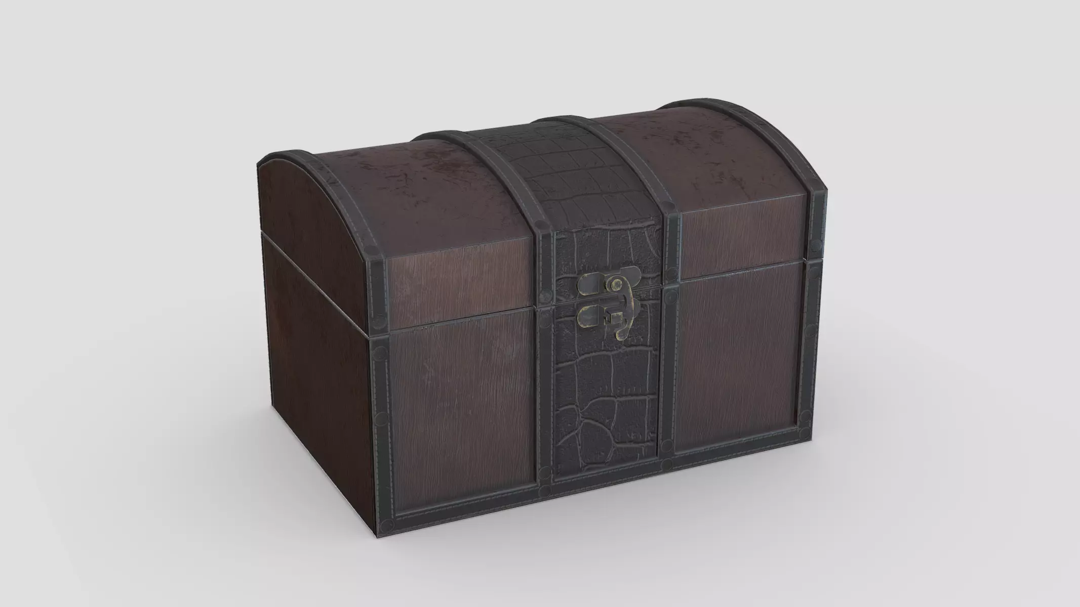 Treasure Chest Box 01 Low Poly PBR Realistic Low-poly 3D model_0