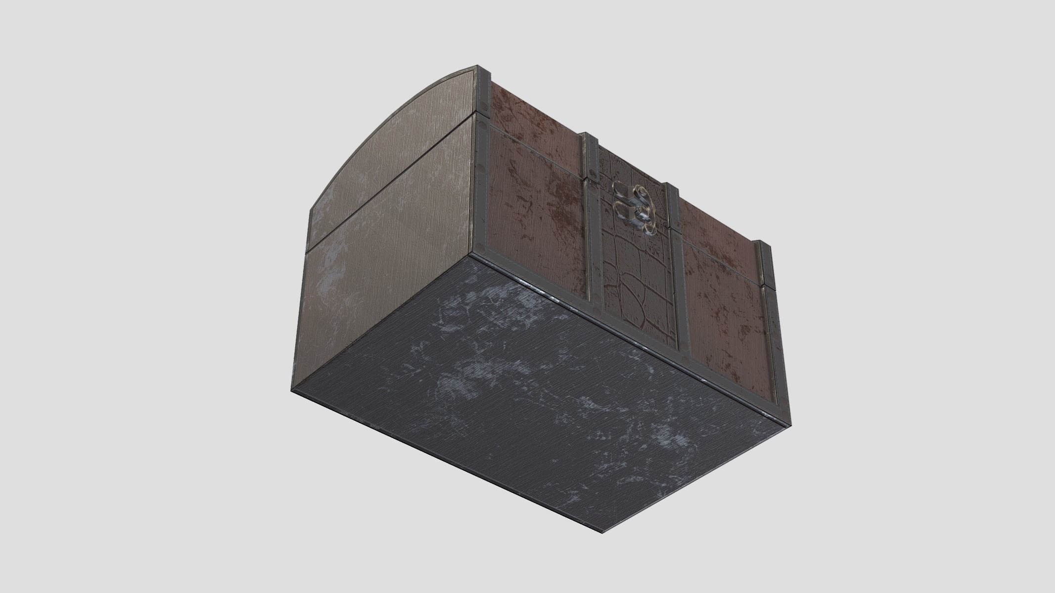 Treasure Chest Box 01 Low Poly PBR Realistic Low-poly 3D model_8
