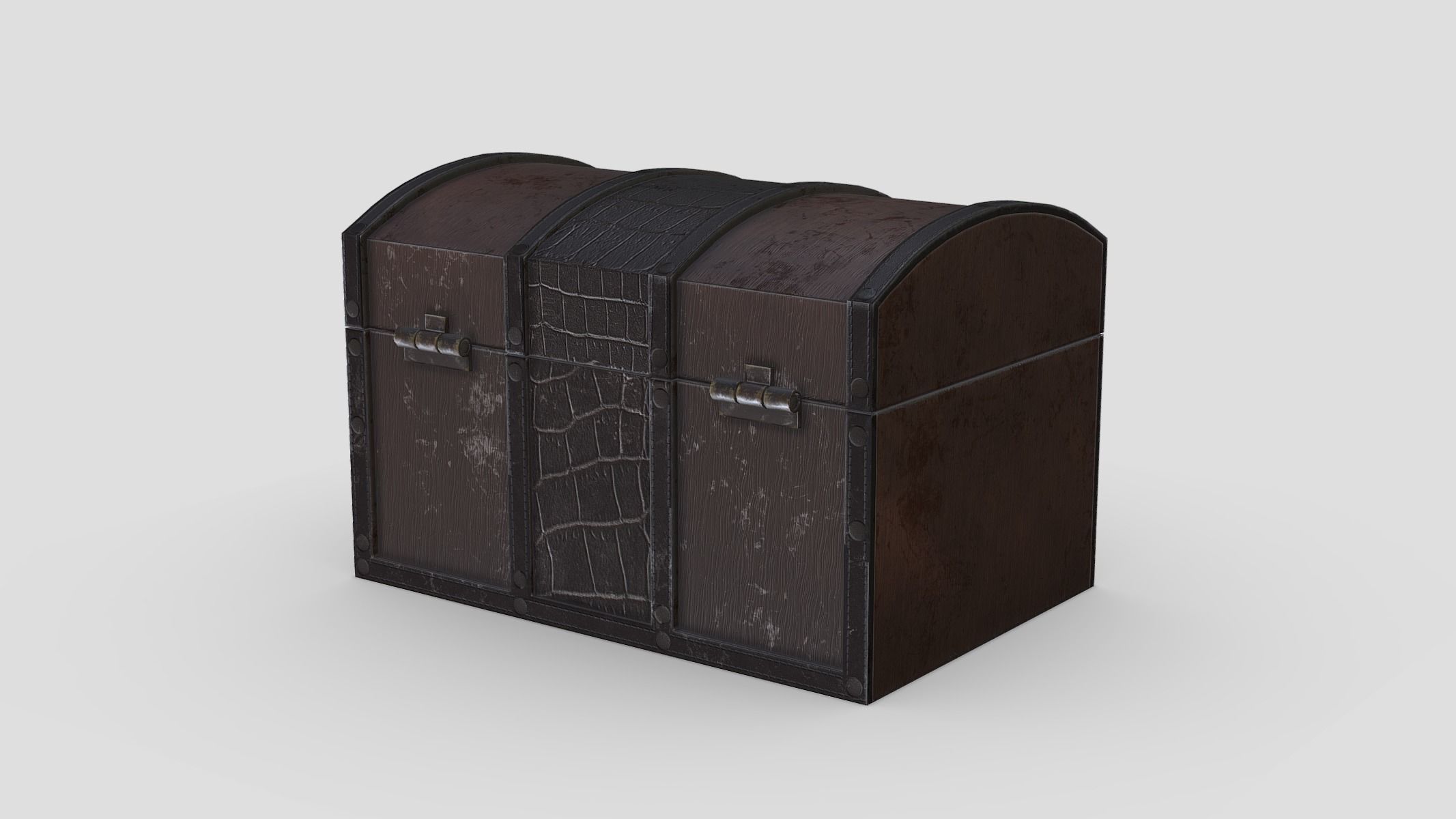 Treasure Chest Box 01 Low Poly PBR Realistic Low-poly 3D model_3