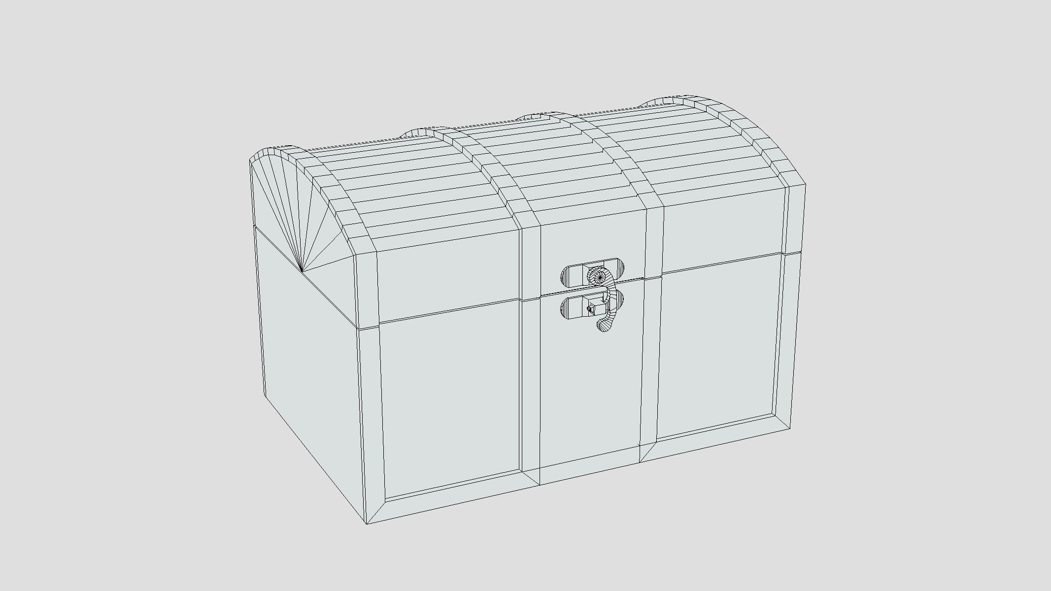 Treasure Chest Box 01 Low Poly PBR Realistic Low-poly 3D model_1