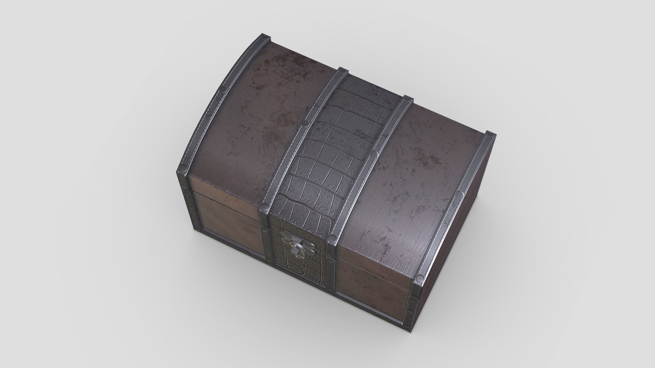 Treasure Chest Box 01 Low Poly PBR Realistic Low-poly 3D model_6