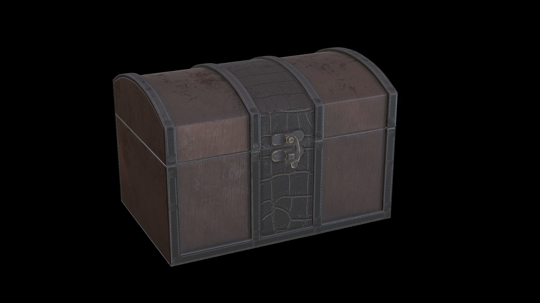 Treasure Chest Box 01 Low Poly PBR Realistic Low-poly 3D model_2
