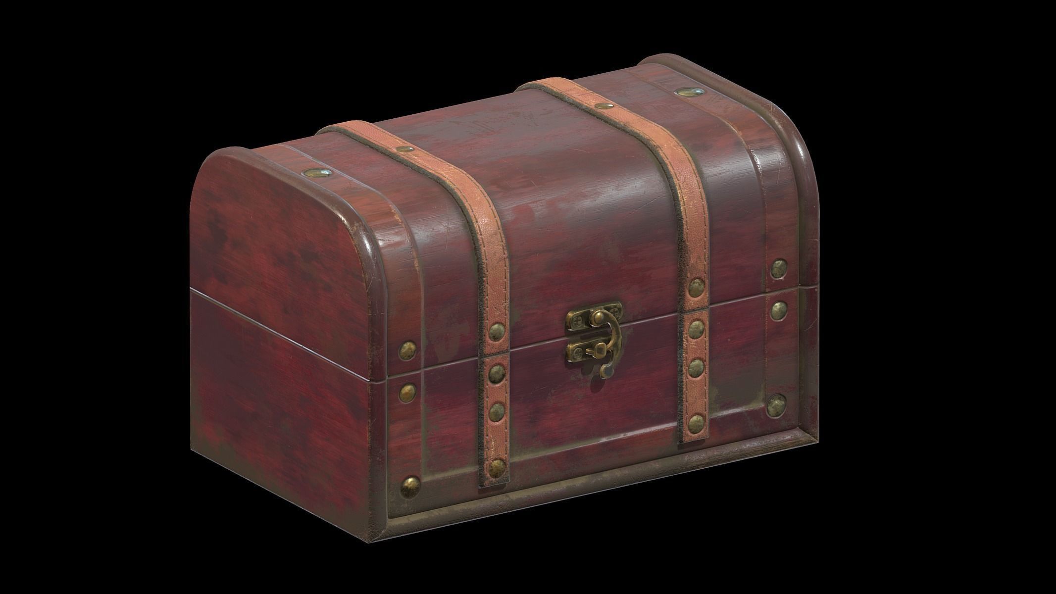 Treasure Chest Box 02 Low Poly PBR Realistic Low-poly 3D model_2