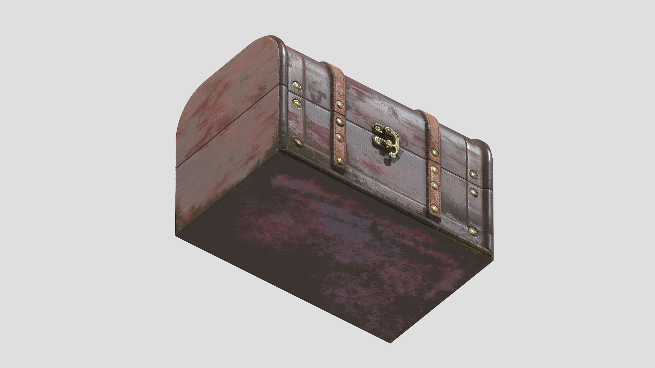 Treasure Chest Box 02 Low Poly PBR Realistic Low-poly 3D model_7