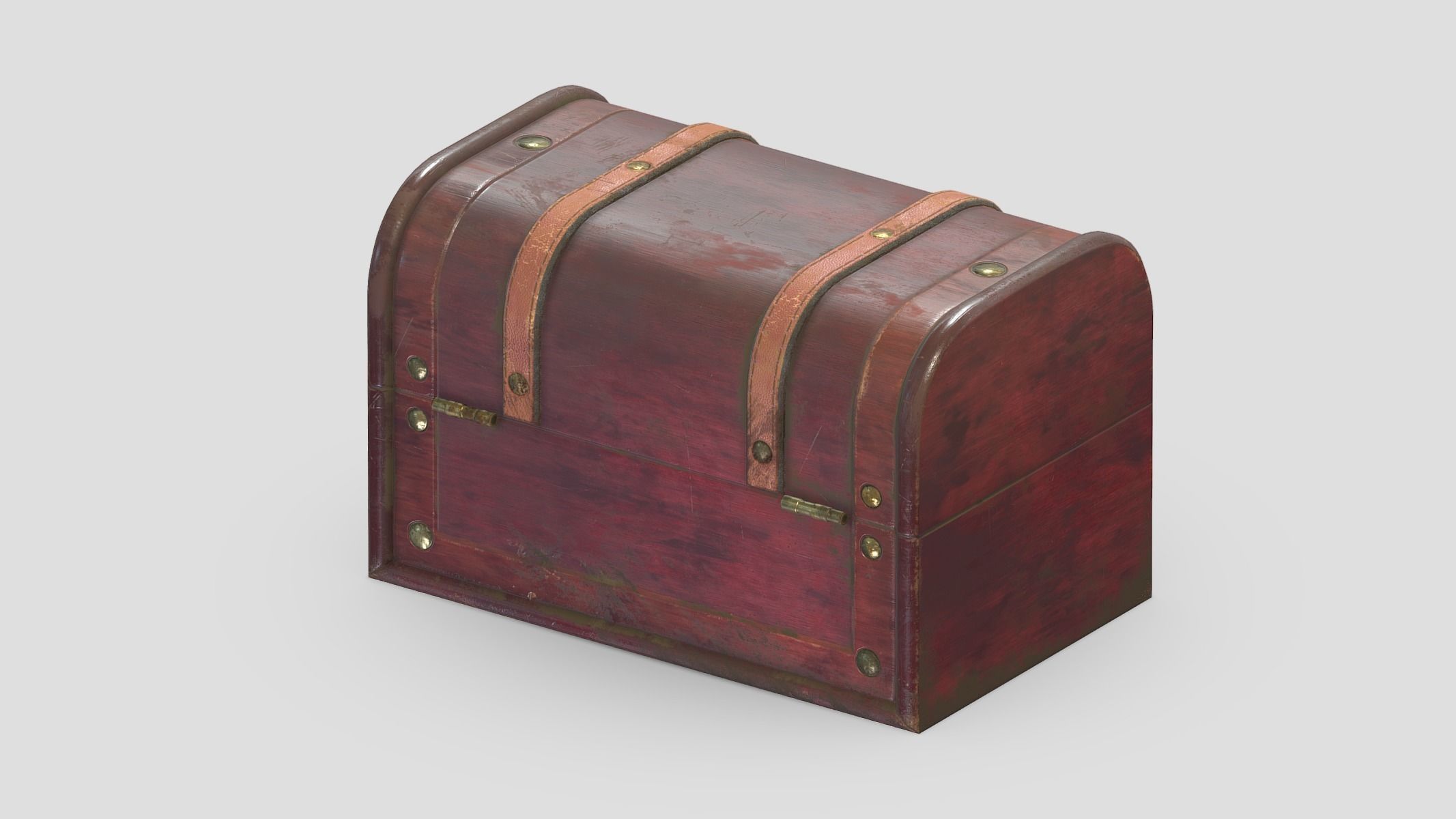 Treasure Chest Box 02 Low Poly PBR Realistic Low-poly 3D model_3