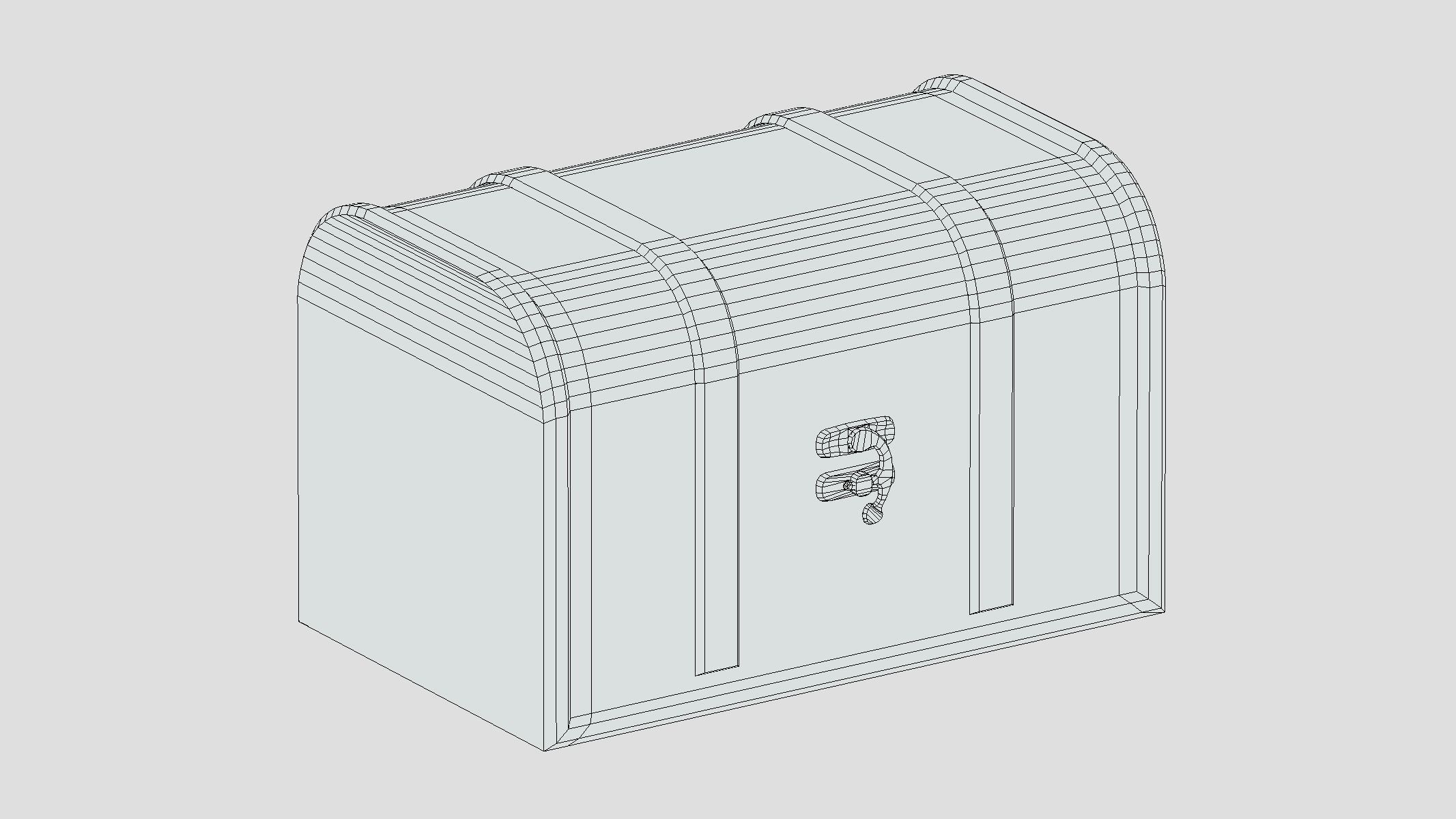 Treasure Chest Box 02 Low Poly PBR Realistic Low-poly 3D model_1