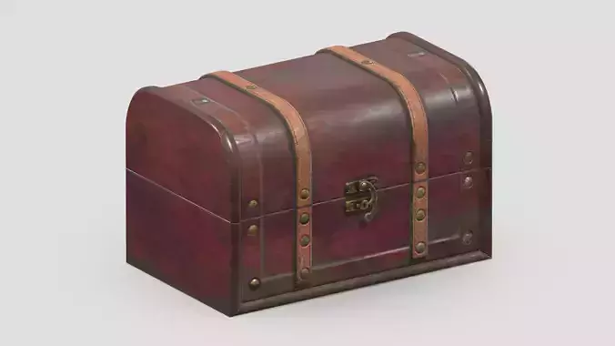 Treasure Chest Box 02 Low Poly PBR Realistic Low-poly 3D model