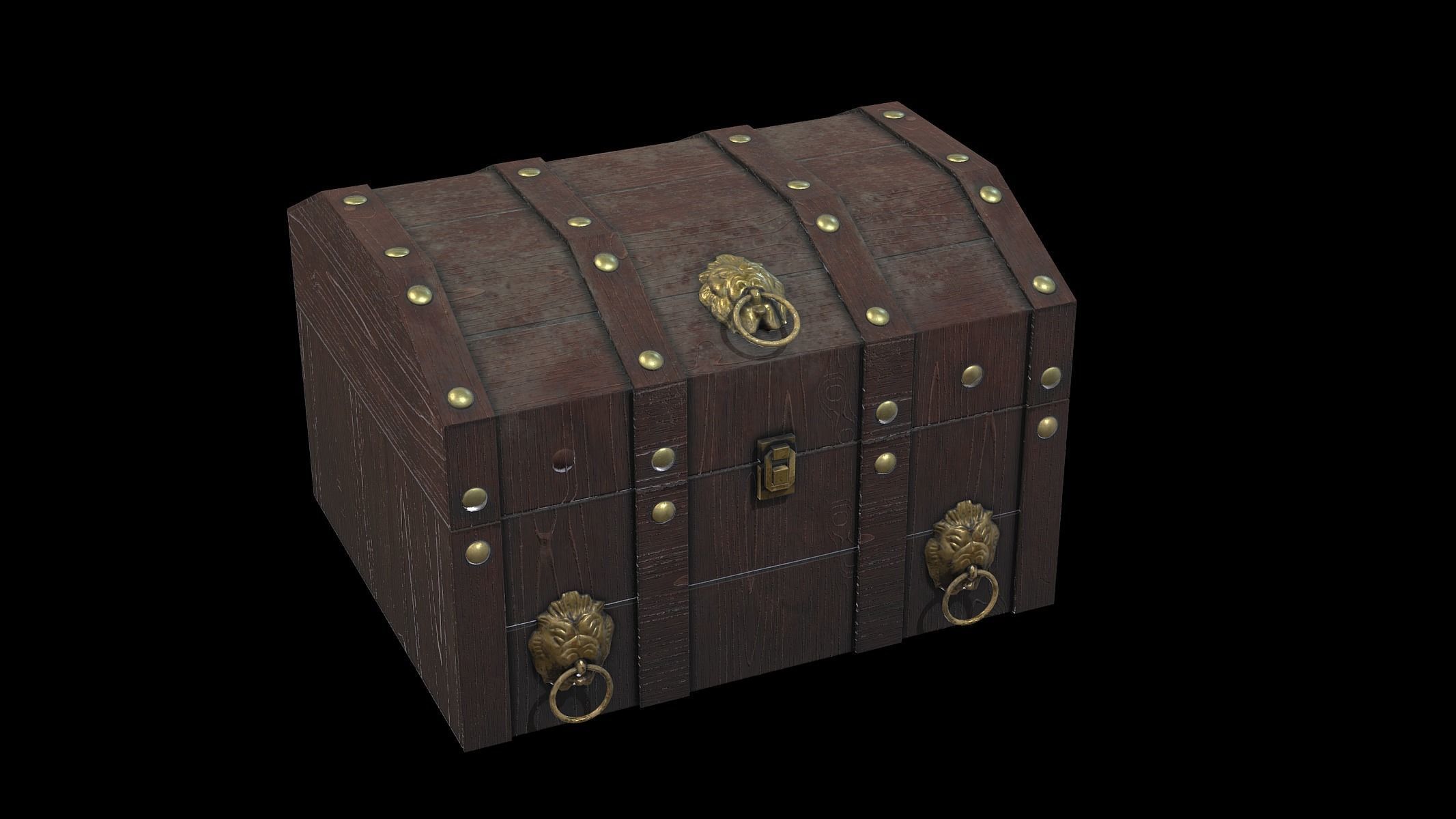 Treasure Chest Box 03 Low Poly PBR Realistic Low-poly 3D model_2