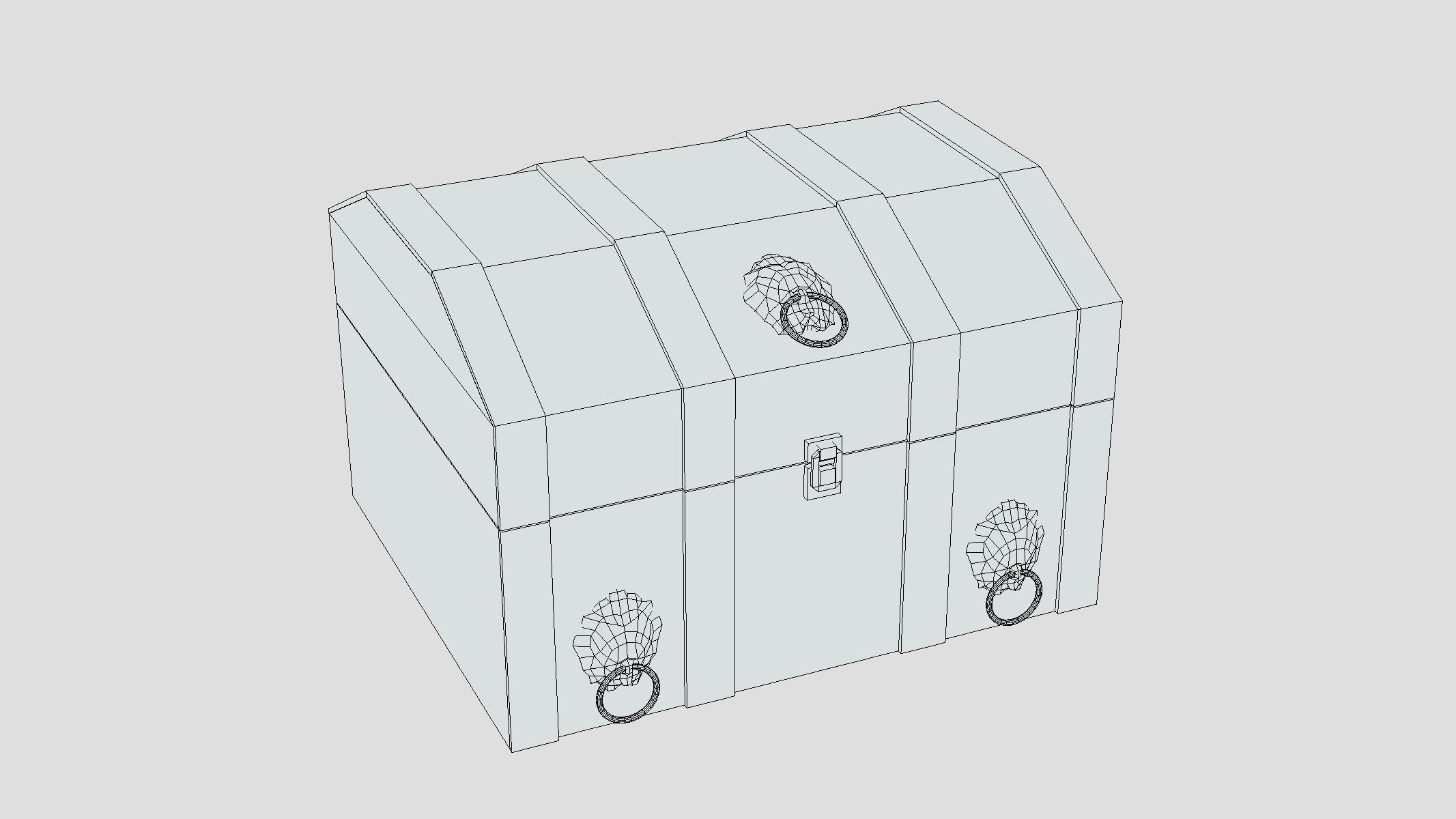 Treasure Chest Box 03 Low Poly PBR Realistic Low-poly 3D model_1